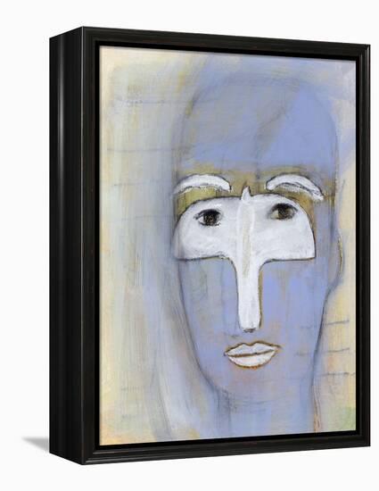 Woman with a dove over her eyes-Marie Bertrand-Framed Premier Image Canvas