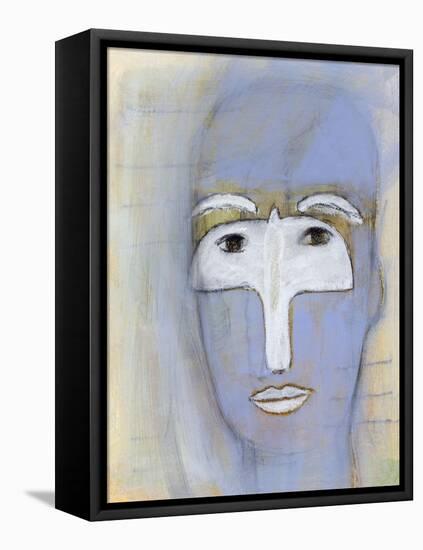 Woman with a dove over her eyes-Marie Bertrand-Framed Premier Image Canvas