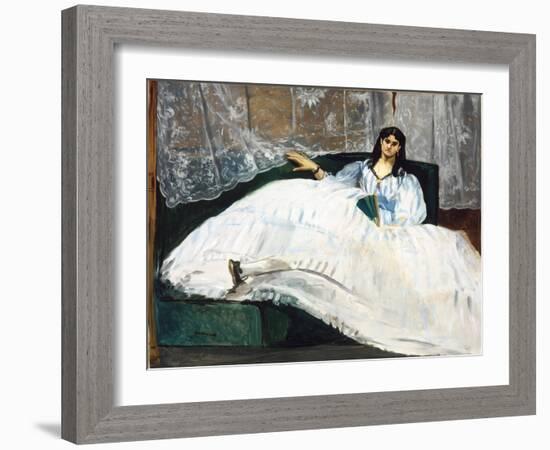 Woman with a Fan, 1862-Edouard Manet-Framed Giclee Print