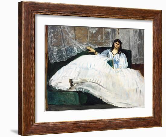 Woman with a Fan, 1862-Edouard Manet-Framed Giclee Print