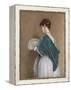 Woman with a Fan, 1871 (Pencil and W/C on Paper)-John Dawson Watson-Framed Premier Image Canvas