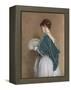 Woman with a Fan, 1871 (Pencil and W/C on Paper)-John Dawson Watson-Framed Premier Image Canvas