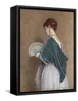 Woman with a Fan, 1871 (Pencil and W/C on Paper)-John Dawson Watson-Framed Premier Image Canvas