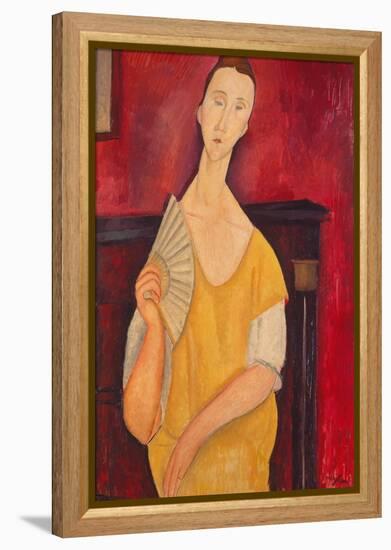 Woman with a Fan, 1919-Amadeo Modigliani-Framed Premier Image Canvas