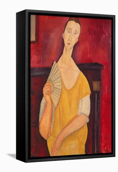 Woman with a Fan, 1919-Amadeo Modigliani-Framed Premier Image Canvas