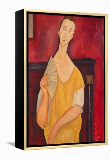 Woman with a Fan, 1919-Amadeo Modigliani-Framed Premier Image Canvas