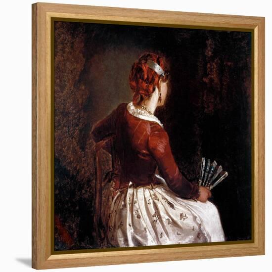 Woman with a Fan, 19Th Century (Painting)-Filippo Palizzi-Framed Premier Image Canvas