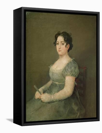 Woman with a Fan, C.1805-06 (Oil on Canvas)-Francisco Jose de Goya y Lucientes-Framed Premier Image Canvas