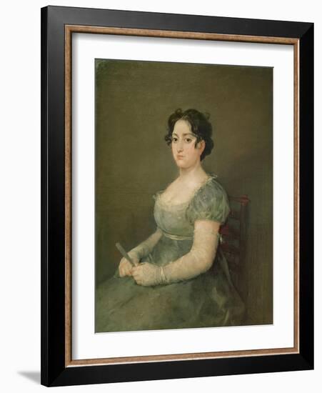 Woman with a Fan, C.1805-06 (Oil on Canvas)-Francisco Jose de Goya y Lucientes-Framed Giclee Print