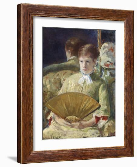 Woman with a Fan, c.1878-1879-Mary Stevenson Cassatt-Framed Premium Giclee Print