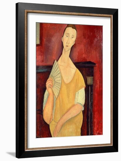 Woman with a Fan (Lunia Czechowska) 1919-Amedeo Modigliani-Framed Giclee Print