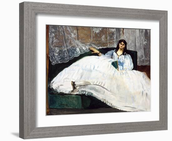 Woman with a Fan-Edouard Manet-Framed Giclee Print