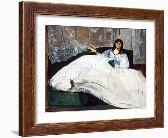 Woman with a Fan-Edouard Manet-Framed Giclee Print