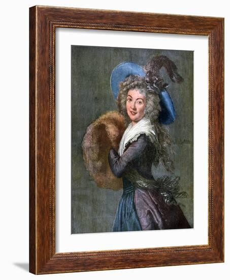 Woman with a Fur Muff, 1892-Elisabeth Louise Vigee-LeBrun-Framed Giclee Print