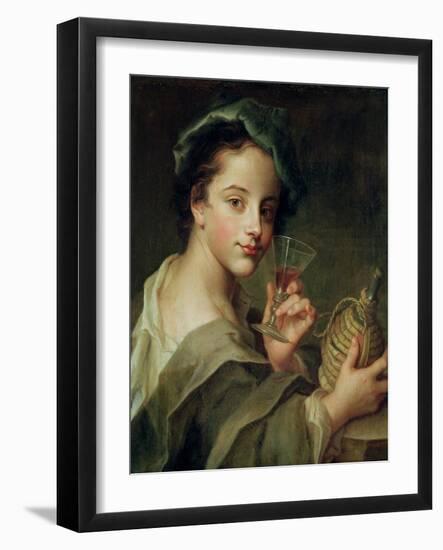 Woman with a Glass of Wine-Philippe Mercier-Framed Giclee Print