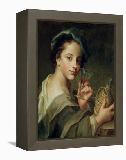 Woman with a Glass of Wine-Philippe Mercier-Framed Premier Image Canvas