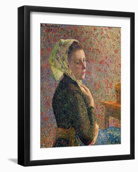 Woman with a Green Scarf, 1893-Camille Pissarro-Framed Giclee Print