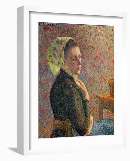 Woman with a Green Scarf, 1893-Camille Pissarro-Framed Giclee Print