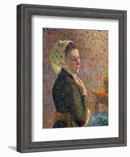 Woman with a Green Scarf, 1893-Camille Pissarro-Framed Giclee Print