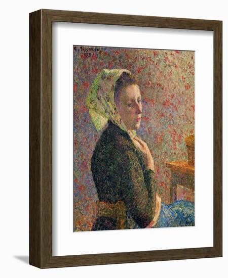 Woman with a Green Scarf, 1893-Camille Pissarro-Framed Giclee Print