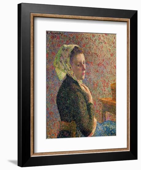 Woman with a Green Scarf, 1893-Camille Pissarro-Framed Giclee Print