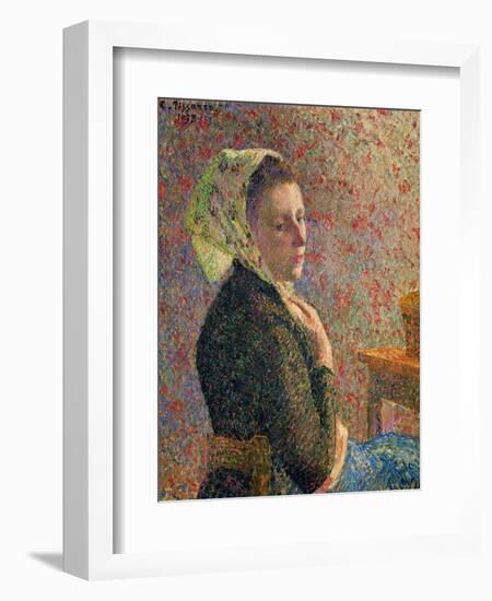 Woman with a Green Scarf, 1893-Camille Pissarro-Framed Giclee Print