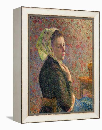 Woman with a Green Scarf, 1893-Camille Pissarro-Framed Premier Image Canvas