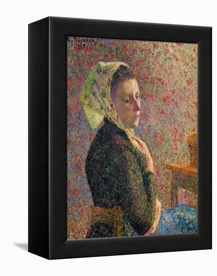 Woman with a Green Scarf, 1893-Camille Pissarro-Framed Premier Image Canvas