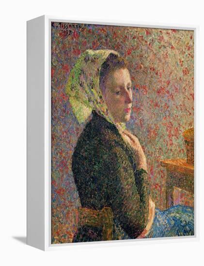 Woman with a Green Scarf, 1893-Camille Pissarro-Framed Premier Image Canvas