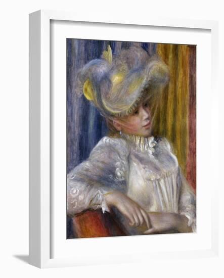 Woman with a Hat (Femme Au Chapea), 1891-Pierre-Auguste Renoir-Framed Giclee Print