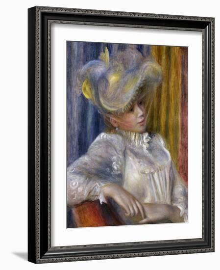 Woman with a Hat (Femme Au Chapea), 1891-Pierre-Auguste Renoir-Framed Giclee Print