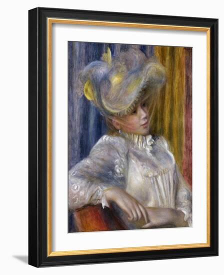 Woman with a Hat (Femme Au Chapea), 1891-Pierre-Auguste Renoir-Framed Giclee Print