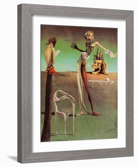 Woman with a Head of Roses-Salvador Dalí-Framed Art Print