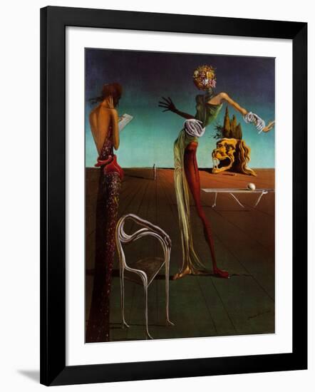 Woman with a Head of Roses-Salvador Dalí-Framed Art Print