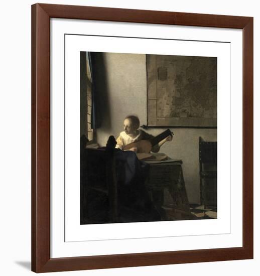 Woman with a Lute Near a Window-Jan Vermeer-Framed Premium Giclee Print