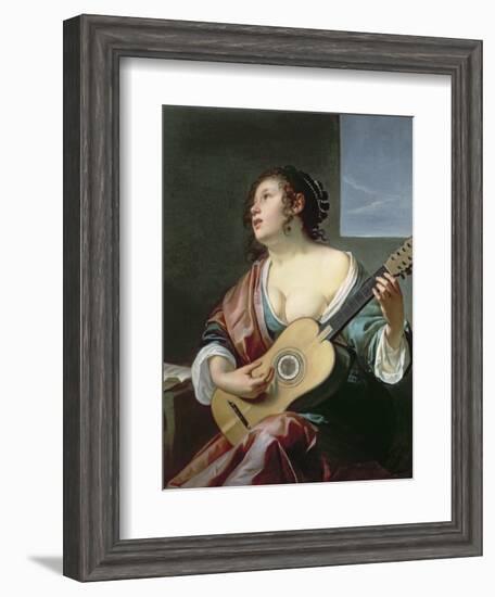 Woman with a Lute-Jan Gerritsz. van Bronckhorst-Framed Giclee Print