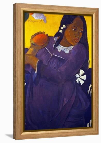 Woman With a Mango-Paul Gauguin-Framed Premier Image Canvas