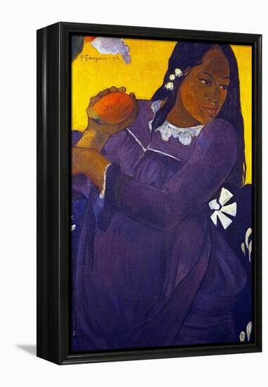 Woman With a Mango-Paul Gauguin-Framed Premier Image Canvas