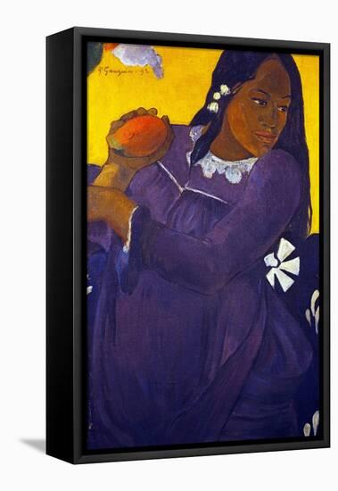 Woman With a Mango-Paul Gauguin-Framed Premier Image Canvas