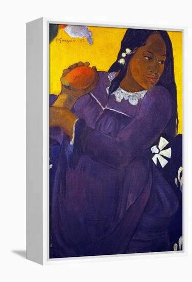 Woman With a Mango-Paul Gauguin-Framed Premier Image Canvas