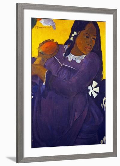 Woman With a Mango-Paul Gauguin-Framed Giclee Print