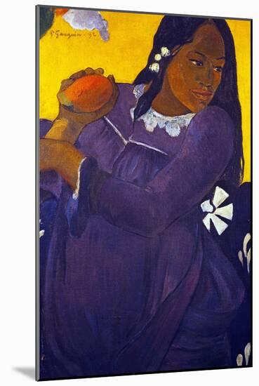 Woman With a Mango-Paul Gauguin-Mounted Giclee Print