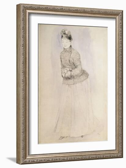 Woman with a Muff, C1883-C1884-Pierre-Auguste Renoir-Framed Giclee Print