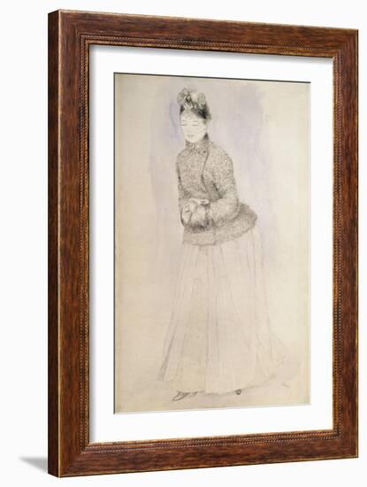Woman with a Muff, C1883-C1884-Pierre-Auguste Renoir-Framed Giclee Print