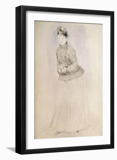 Woman with a Muff, C1883-C1884-Pierre-Auguste Renoir-Framed Giclee Print