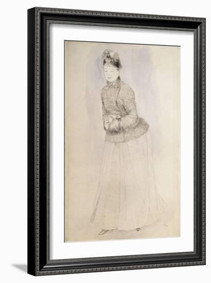 Woman with a Muff, C1883-C1884-Pierre-Auguste Renoir-Framed Giclee Print