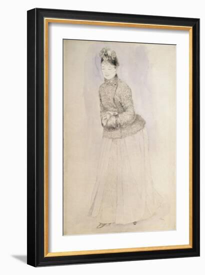 Woman with a Muff, C1883-C1884-Pierre-Auguste Renoir-Framed Giclee Print