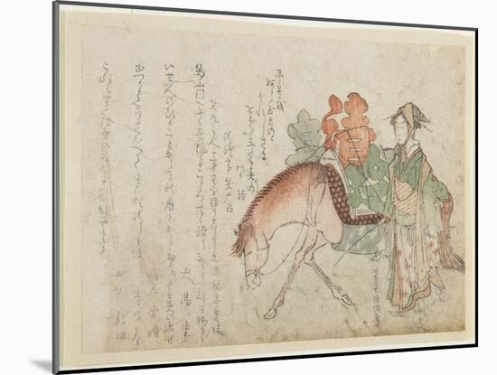 Woman with a Pack Horse, Late 18th-Early 19th Century-Kubo Shunman-Mounted Giclee Print