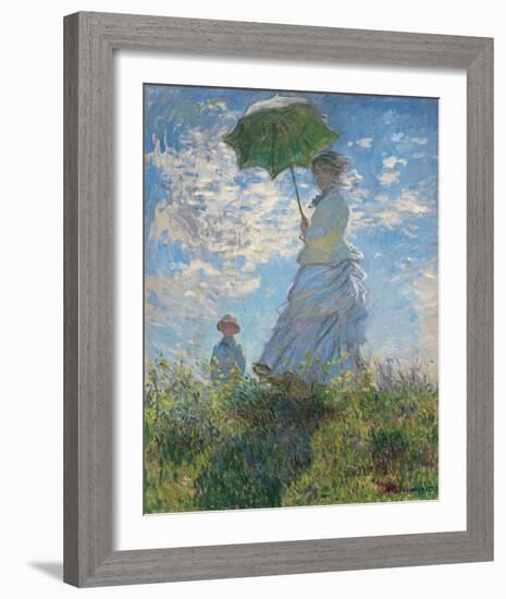 Woman with a Parasol, 1875-Claude Monet-Framed Giclee Print