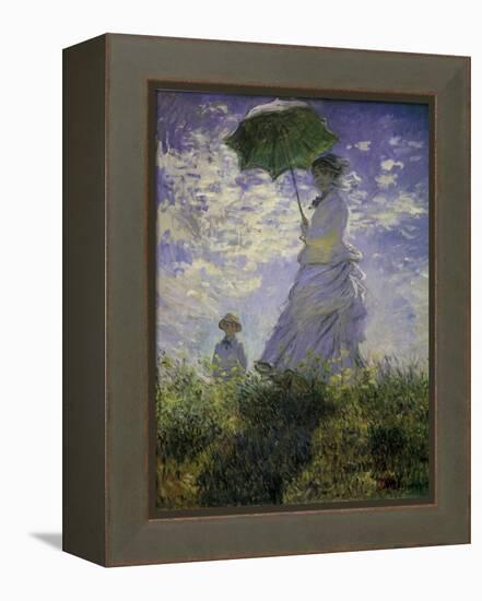 Woman with a Parasol, 1875-Claude Monet-Framed Premier Image Canvas